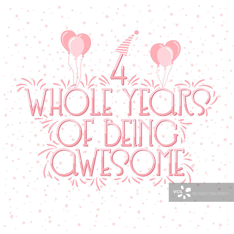四周年生日和四周年纪念日图片素材