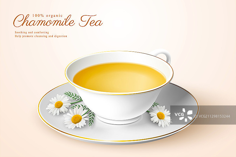 洋甘菊茶杯容器图片素材