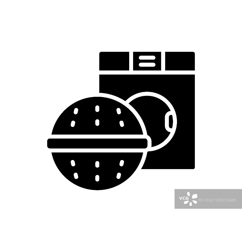 洗衣机和洗衣球剪影图片素材