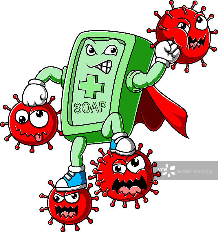 肥皂超级英雄对抗冠状病毒图片素材