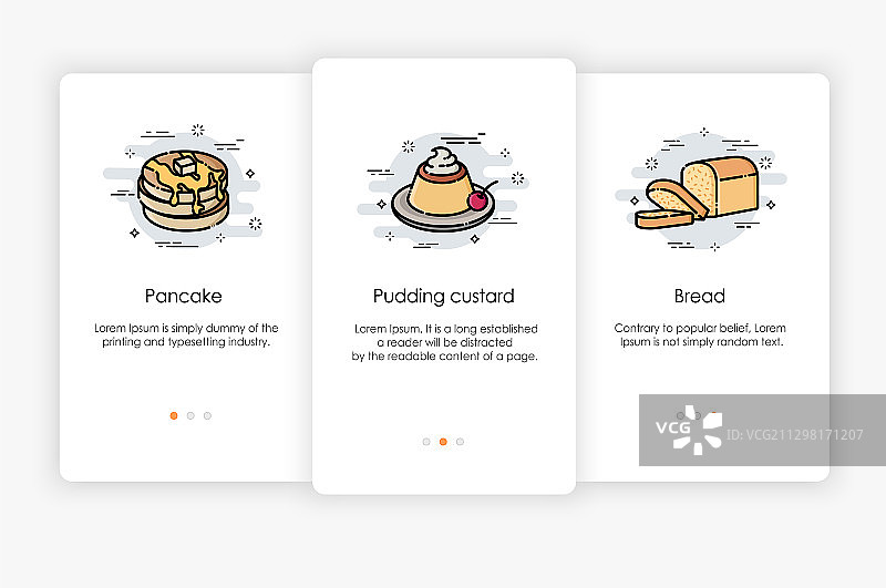 甜点概念入职引导界面设计图片素材