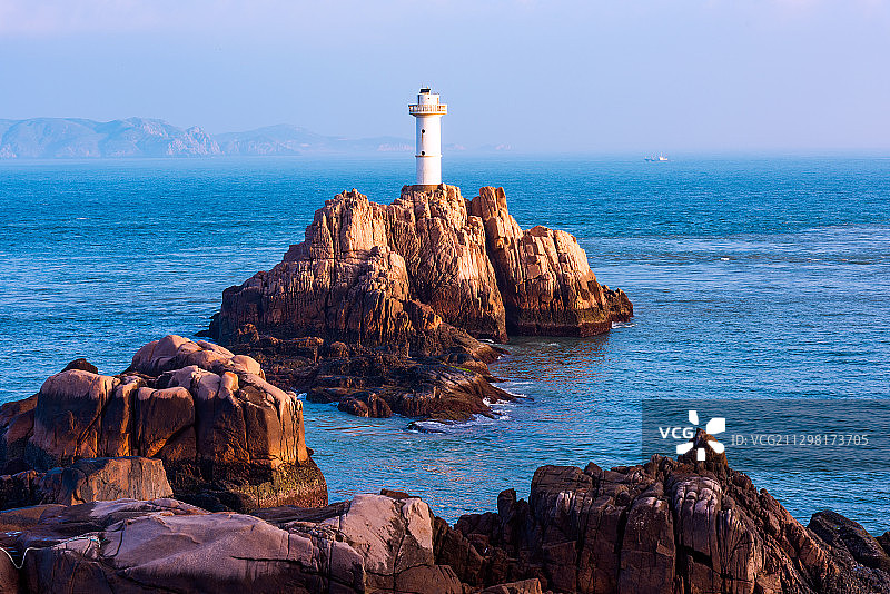 浙江舟山群岛东极岛灯塔日出日落星空风光图片素材