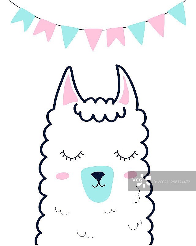 手绘可爱骆马图片素材