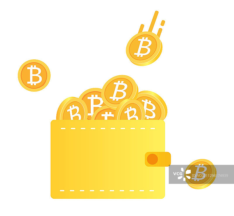 比特币金币插画图片素材