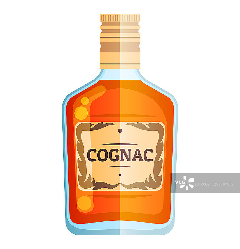 干邑白兰地酒瓶派对图标图片素材