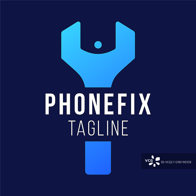 手机维修店Logo扳手设计图片素材