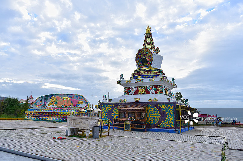 青海湖151二郎剑景区白塔图片素材