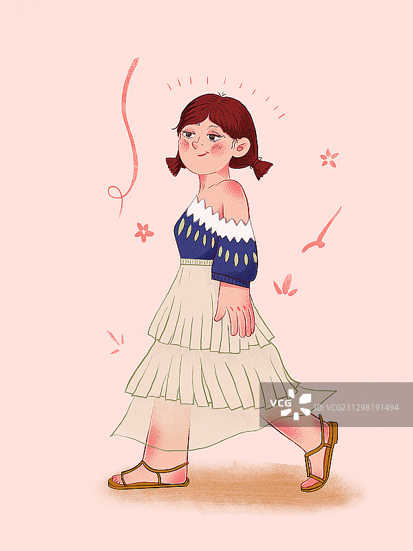 穿裙子的女孩图片素材