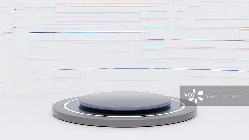 3D渲染白色未来感电商产品展台图片素材