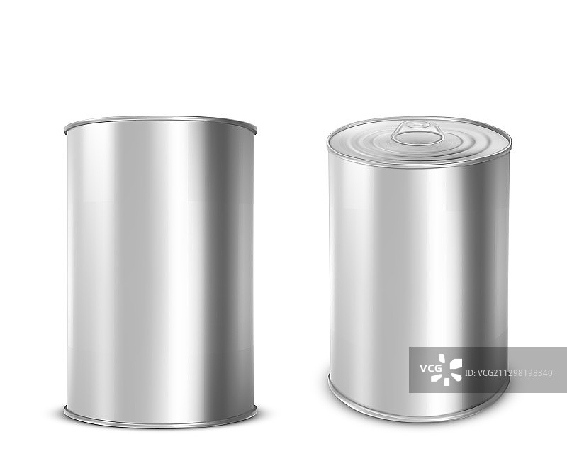 带拉环的金属食品罐头图片素材