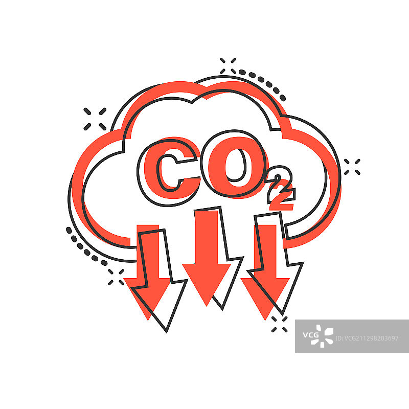 漫画风格的二氧化碳排放图标图片素材