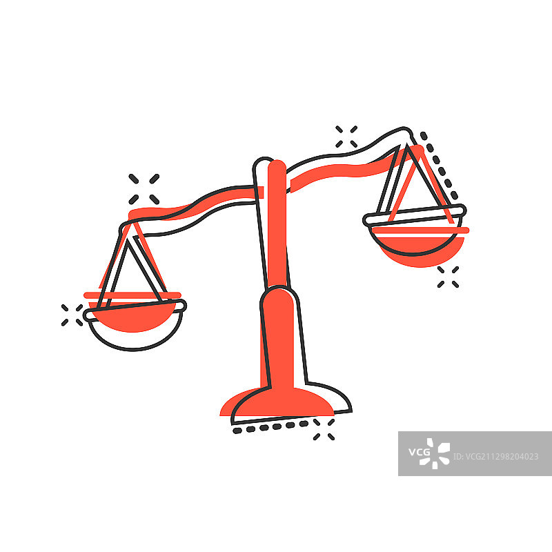 漫画风格正义天平图标图片素材