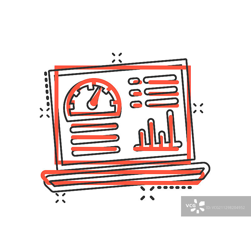 漫画风格的DASHBOARD财务分析器图标图片素材