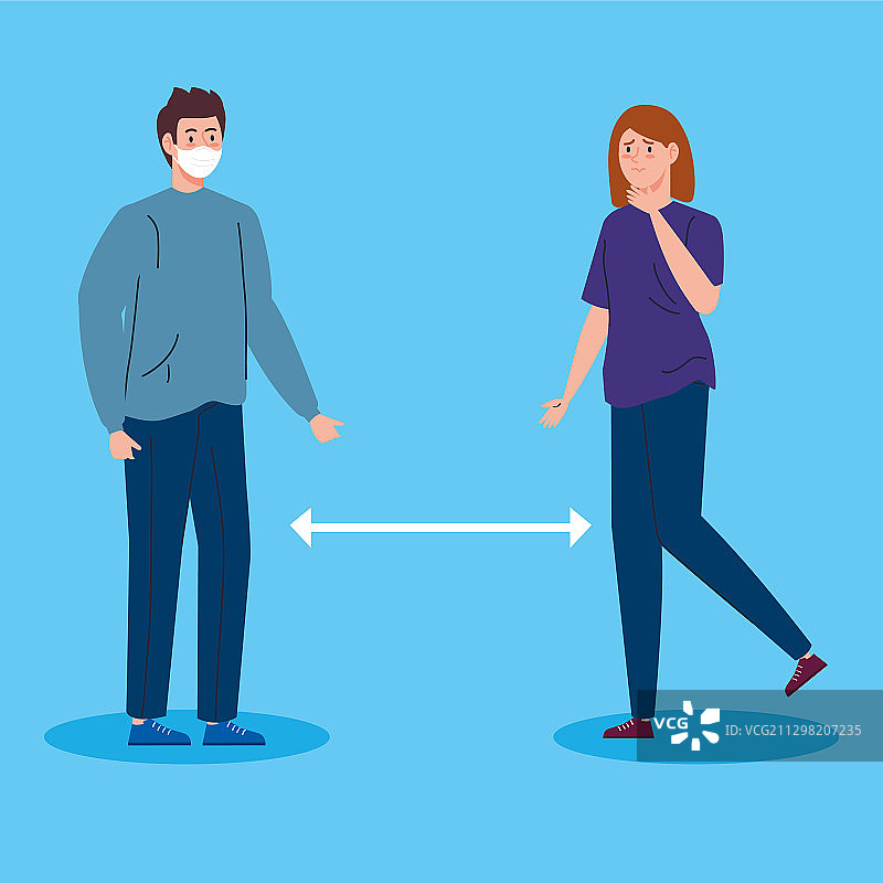 新冠疫情社交疏离公益活动图片素材