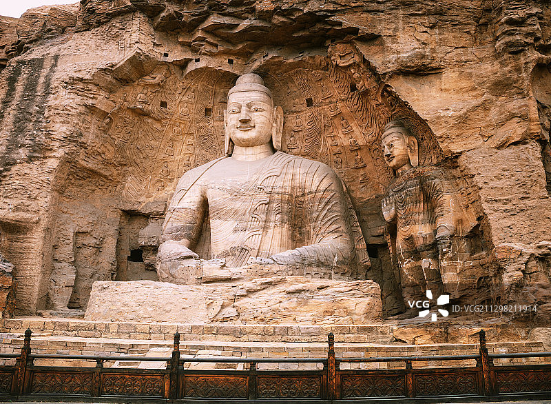 中国山西大同云岗石窟景区图片素材