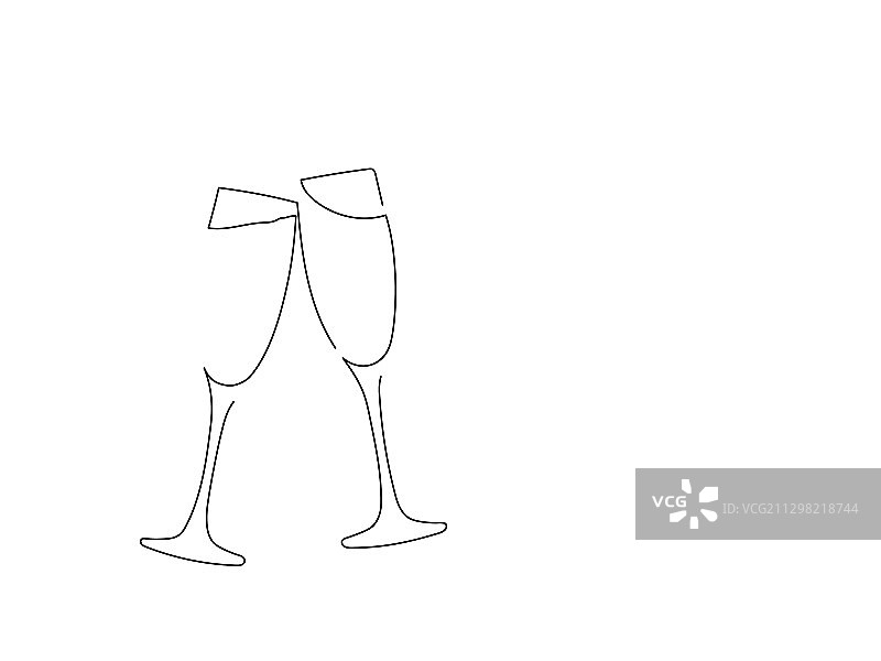 新年线条绘画图片素材