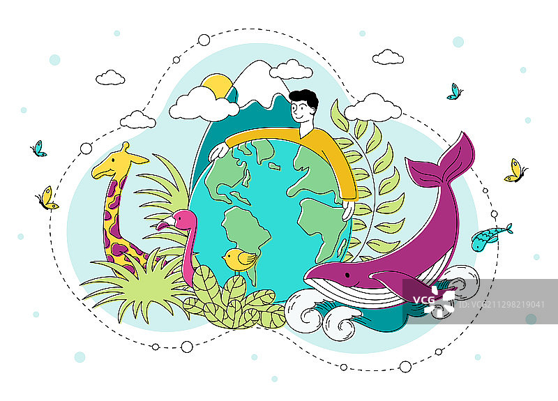 保护自然环境与地球图片素材
