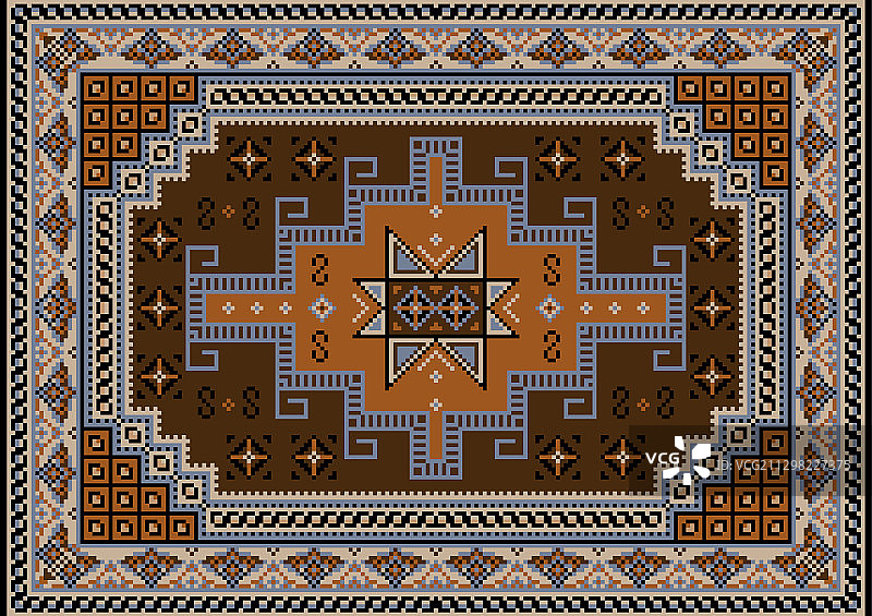 棕蓝黑米色地毯图片素材