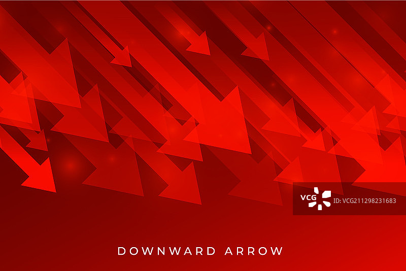 红色商业衰退箭头呈下降趋势图片素材