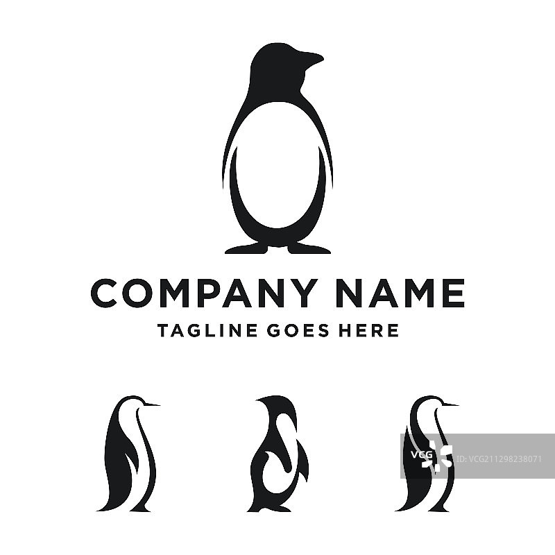 企鹅Logo设计企鹅套装Logo模板图片素材