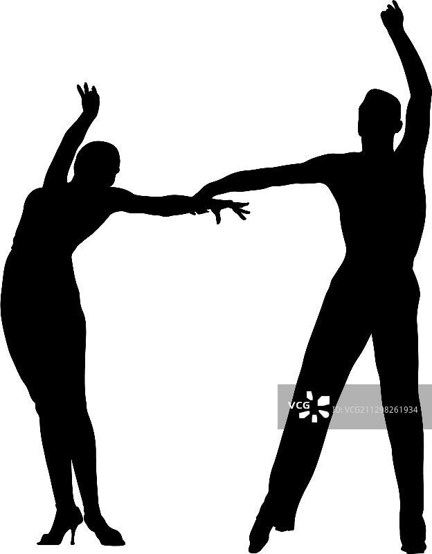 黑色剪影情侣舞者图片素材