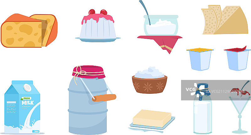 乳制品：白色牛奶容器奶酪图片素材