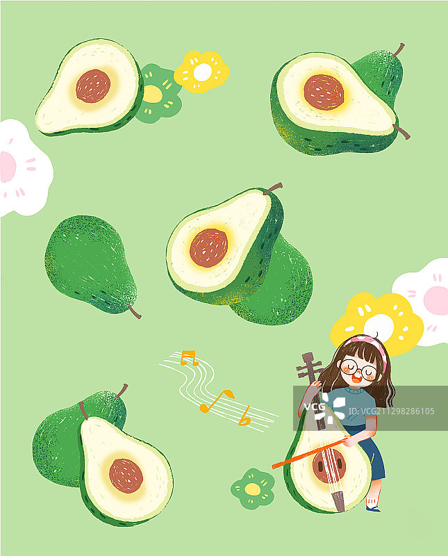 水果蜜语——牛油果图片素材