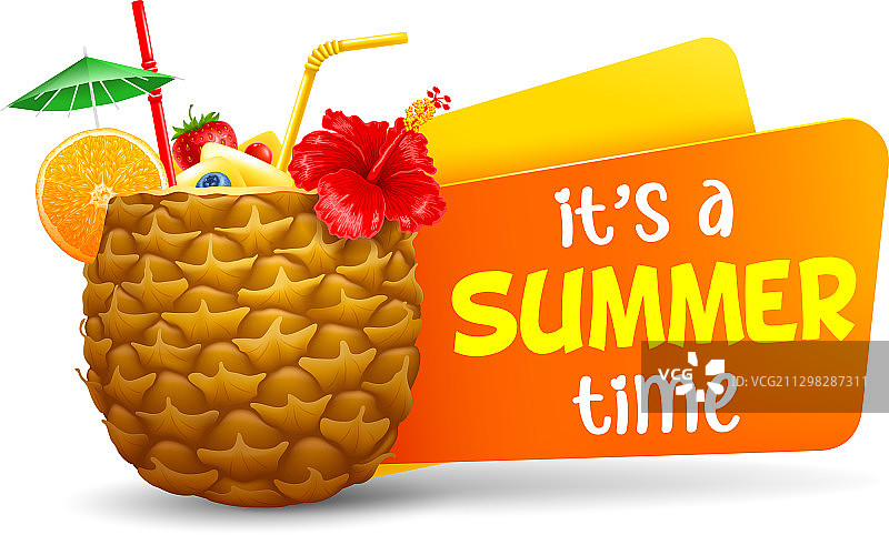 异国情调鸡尾酒夏季标题图片素材