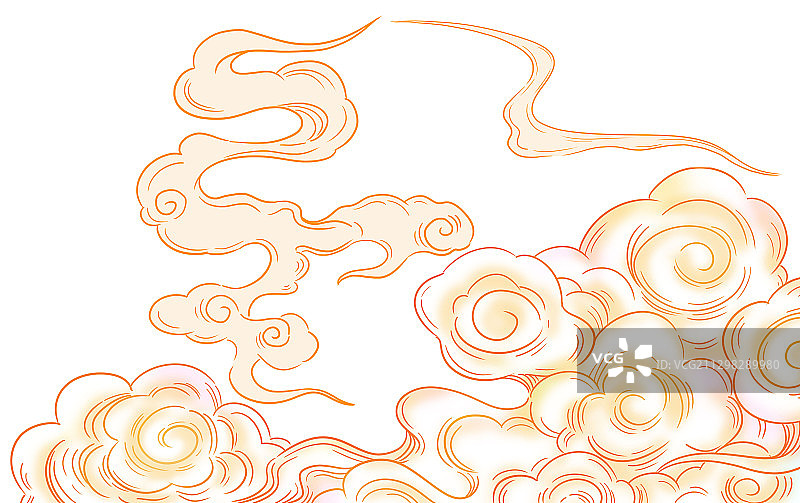 国风云纹图案插画图片素材