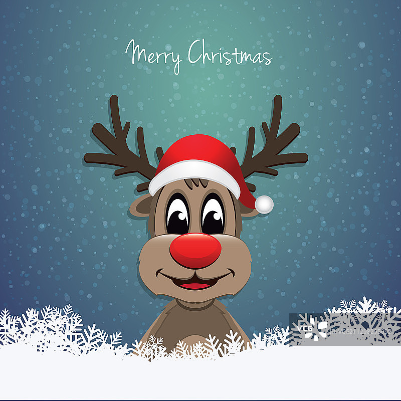 驯鹿冬季雪景图片素材