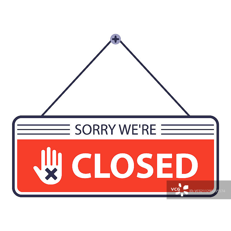 商店门上挂着暂停营业的牌子图片素材