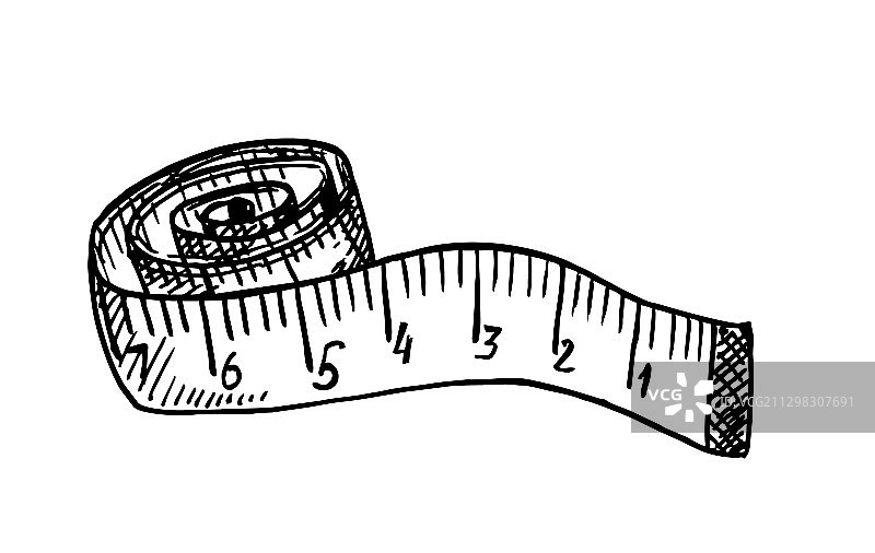 卷起来的卷尺草图图片素材