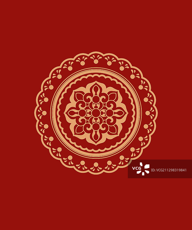 红色的圆形装饰花纹图片素材