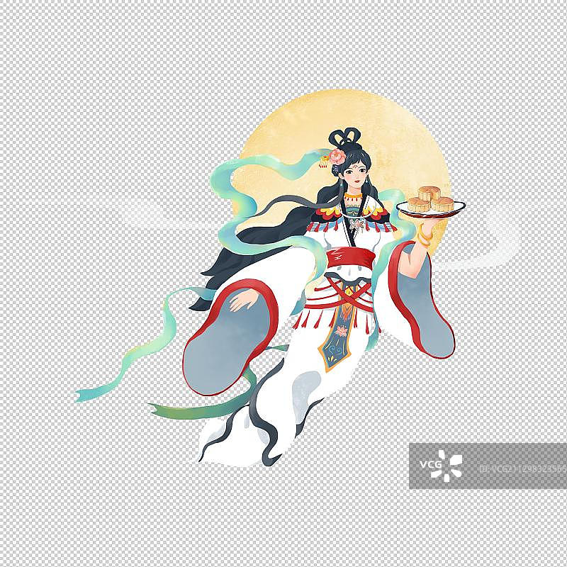 中秋节嫦娥插画元素图片素材