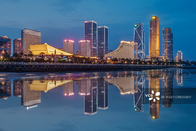 厦门会展中心夜景图片素材