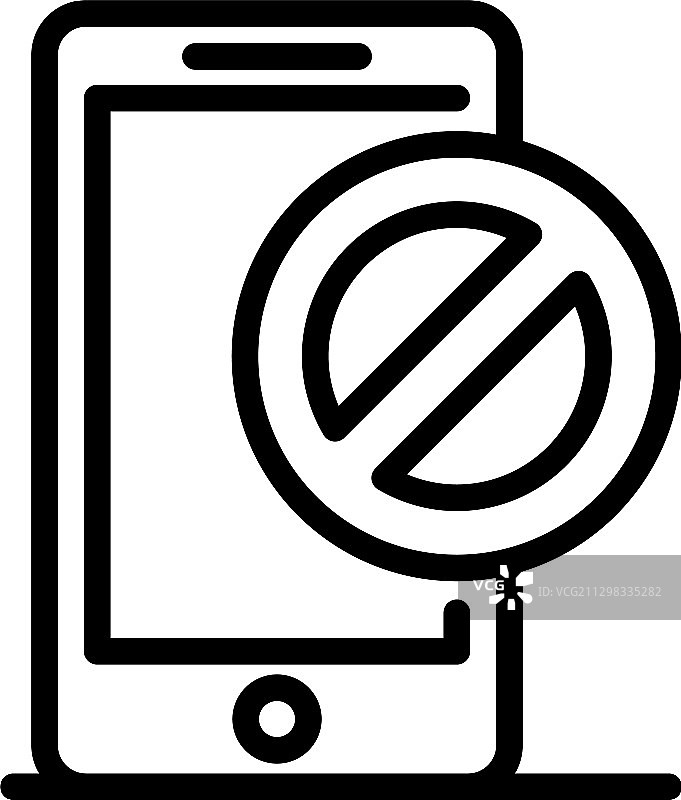 智能手机拒绝图标线框风格图片素材