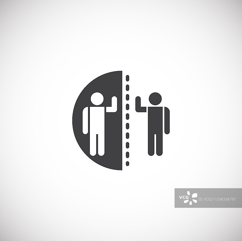 背景上的社交距离相关图标图片素材
