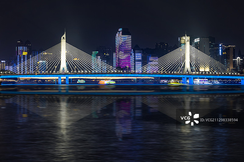 珠江夜景海印桥图片素材