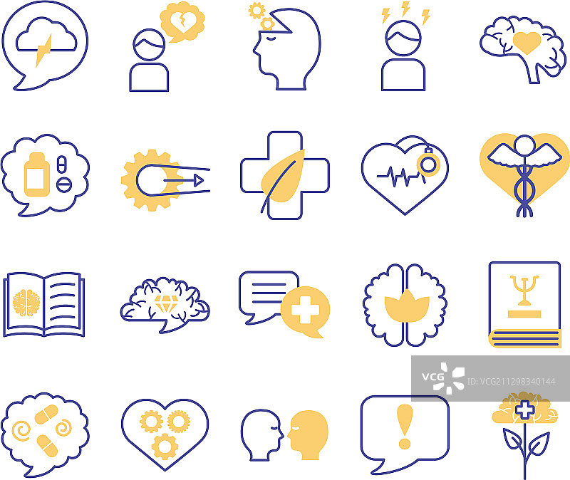 心理健康图标合集图片素材