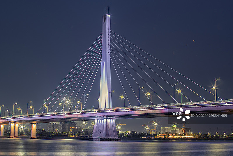 南沙凤凰一桥夜景图片素材