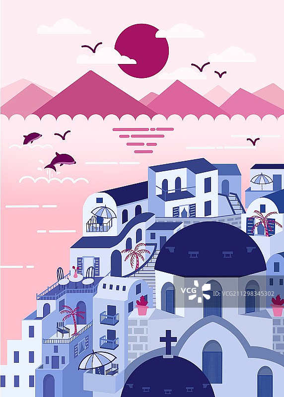 圣托里尼岛图片素材