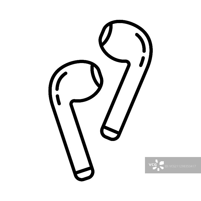 无线WiFi耳机线性图标图片素材