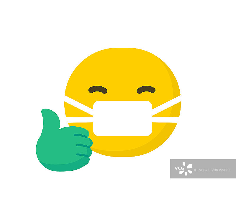 佩戴外科防护口罩的表情符号图片素材