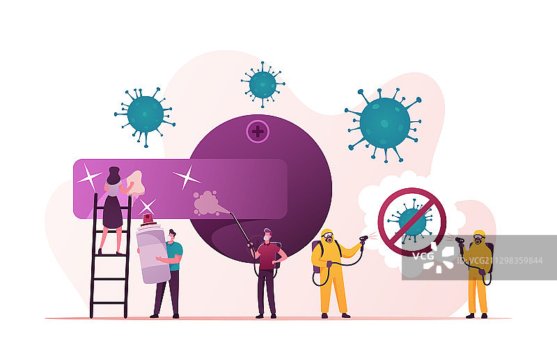 男人和女人打扫房间图片素材