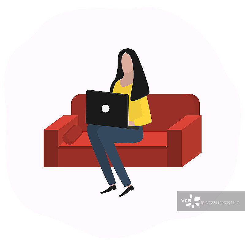 女人使用笔记本电脑研究时尚图片素材