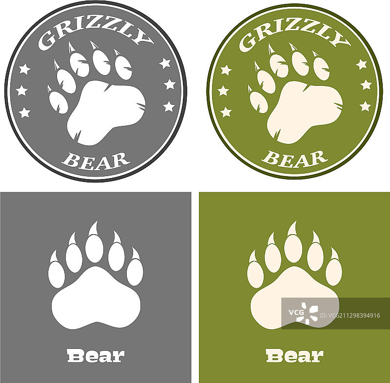 熊爪印圆形logo设计理念图片素材
