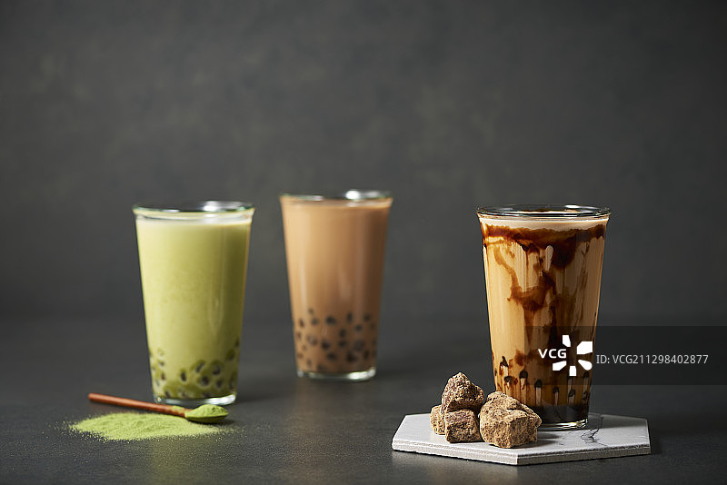 三种珍珠奶茶图片素材
