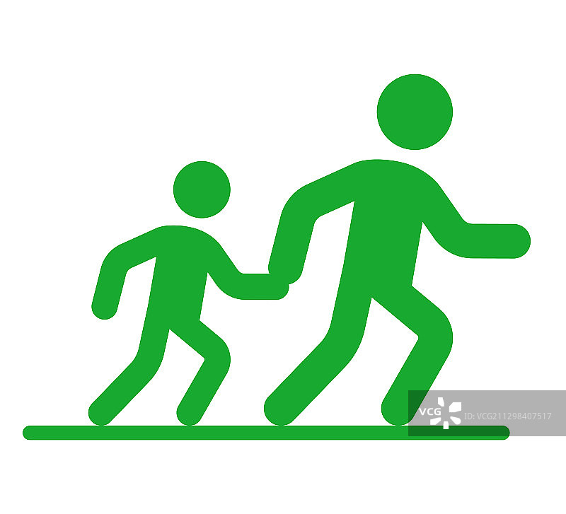 手牵手过马路的小人图标图片素材