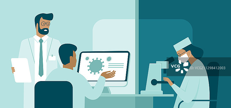 团队医生科学家在实验室进行研究图片素材