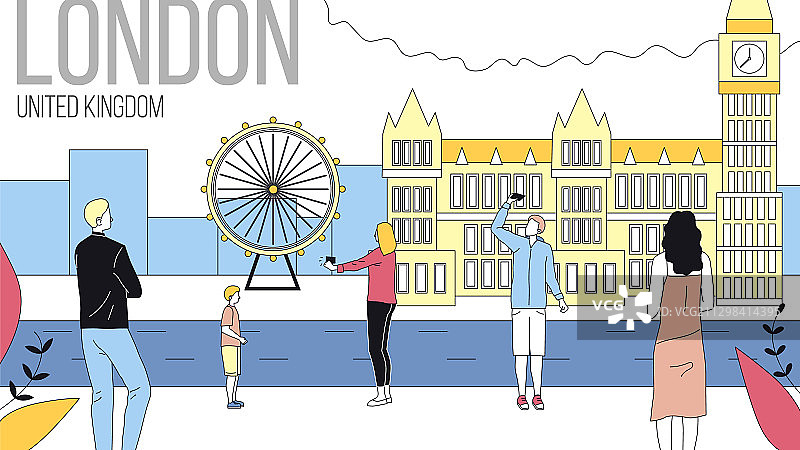 前往英国伦敦旅行的概念图片素材